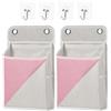 Dermalyx 2 Pezzi Organizer Da Parete Borsa Portatile Con Taschine Per L'Organizzazione Murale Contenitore Appendibile Camera Da Letto Dormitorio Studio Rosa