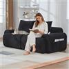 luckdect Divano a 2 posti, in velluto a coste, 200 cm, moderno divano componibile con un drink Holder and Side Storage Bag, divano ad angolo convertibile per soggiorno, camera da letto, ufficio