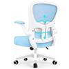 Durrafy Sedia Ufficio Ergonomica con Braccioli Poggiatesta Regolabile Schienale Alto Funzione Dondolo Poltrona Scrivania Girevole in Rete Traspirante con Supporto Lombare Blu