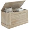 HOMCOM Cassapanca Cerniera Sicurezza 31,5x15,7x17,7 Poll. Legno Nat.