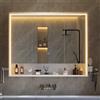 Mojiasion Specchio Bagno Contenitore 80Lx78Hx18P cm - Luce LED Incassata su 3 Lati, Design a 360° per Visione Totale, Touch 3 Luci, Prese, Porta Asciugacapelli e Asciugamani, Mobile Bagno con Specchio