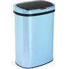 FDW Pattumiera con sensore e coperchio, in acciaio inox, 50 l, intelligente, automatica, senza contatto, pattumiera elettrica impermeabile, blu