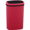 FDW Pattumiera con sensore e coperchio, in plastica, 50 l, intelligente, automatica, senza contatto, pattumiera elettrica impermeabile, colore: rosso