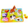 Tooky Toy Andreu Toys 921 TKC479 Tooky Toy Chunky Puzzle - Farm EA Wooden Farm-8pcs, Multicolor, 29.5 x 21 x 1.7 cm
