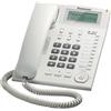 Panasonic KX-TS880EXW Telefono Fisso a Filo con Vivavoce e Identificativo del Chiamante, Sistema Telefonico Integrato, Rubrica, Richiamata a Tocco Singolo, Blocco della Selezione, Porta Dati, Bianco