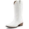 DREAM PAIRS Stivali da cowboy da donna, metà polpaccio, stivali da cowgirl, punta quadrata, tacco grosso, ricamati, stivali western