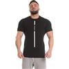 FGM04 T-Shirt Stripe Uomo in Cotone | Banda verticale a contrasto, stampa sul petto, girocollo, maniche corte, fit regolare e retro pulito.