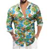 YOSUWOAI, camicia da uomo per feste, stile hippie, con fiori, anni 60, outfit per Carnevale, costumi di Fasching, slim fit, a maniche lunghe, outfit festivo, maglietta per feste a tema, retro