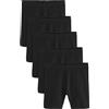 NEXT Ragazza Confezione da 5 Shorts Ciclista Elasticizzati in Misto Cotone Lunghezza Regular Nero 3 Anni