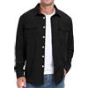 QUNERY Camicia Velluto Uomo Maniche Lunghe Cappotti Casual Button-Down Camicia Autunno Inverno con Tasche Camicie