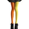 PRETYZOOM Calze Bicolore Donna Asimmetriche Con Giuntura -Destra Taglia Unica Calze Colorate Arancione E Giallo Per Moda E Feste Collant Elastici E Facili Da Lavare