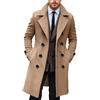 Generic Uomo Doppio Petto Trench Cappotto Casual Colletto Risvolto Affari Inverno Lungo Cappotto Caldo Giacca Classica