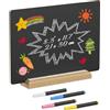 Uniclife A4 Cartello a Gessetto con Supporto e Pennarelli per Gessetto, 21 cm × 30 cm, Lavagna Doppia Faccia per Tavoli, Grande Lavagna Riutilizzabile per Messaggi, Menù per Bar Ristoranti Matrimoni