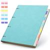 Yarotm Quaderno ad Anelli a Quadretti - 1 Pezzi 100g/m² Carta Taccuino Ricarica Quadretti 5mm - 21.5x28cm Notebook Ring Binder A4 in Pelle PU - 150 Fogli Block Notes Copertina Rigida, Verde Chiaro