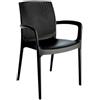 Grandsoleil Sedia Poltrona Poly rattan braccioli impilabile BOHEME Antracite di Grand Soleil
