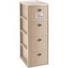 Stefanplast Cassettiera Elegance Slim 4 cassetti 80x40x30 cm Cashmere di Stefanplast