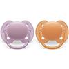 AVENT Philips Ciuccio Avent ultra soft - 2 ciucci morbidi e flessibili per bambini di età compresa tra 6 e 18 mesi, senza BPA, con custodia da trasporto per sterilizzatore modello SCF091/33