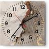 ARTTOR Orologio da Muro in Vetro 40x40 cm Quadrato Astratto - 4778 | Calcolo Sabbia Astrazione Moderno Orologio da Parete Decorativo Silenzioso Analogico Decorazione da Parete ARTTOR