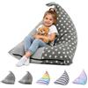 BOYIFEIJIE Pouf per bambini, per riporre peluche, senza imbottitura, grande contenitore per peluche, coperte e vestiti, morbido pouf per la casa