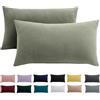 Beqnat Federa per cuscino 50 x 70 set da 2 - Federa per cuscino 50x70 salvia verde per cuscino 100% microfibra federa per cuscino senza stiro e senza pieghe con chiusura lampo