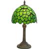 wecrejoni Lampada da tavolo in vetro colorato 8X8X14 pollici Lampada da lettura da scrivania Decorazione accanto alla camera da letto Soggiorno Casa (foglia verde)