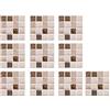 Blausky 30 adesivi per piastrelle in PVC, 10 x 10 cm, quadrati, autoadesivi, pannelli da parete 3D, in stile mosaico, decorazione per cucina, sala da pranzo, bagno, colore 16