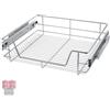 tectake® Cassetto Telescopico - 1 x 60 cm - Cassetto Estraibile per Cucina, Ripiano Scorrevole, Binario Telescopico, Organizer Cromato per Mobile da Cucina, Cassettiera Salvaspazio