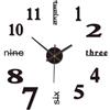 GBULTR Orologio adesivo da parete Fai-da-Te,50CM Orologio da parete adesivo 3D da Muro Design Moderno,Orologio da muro,meccanismo silenzioso,Usato per Decorare la Parete Vuota per Casa,Ufficio -Nero (50CM)