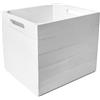 Creative Deco Cassetta Bianca per Scaffale Kallax, 33 x 37 x 33 cm | Finitura bianca, con maniglie, compatibile con scaffali Kallax, cubo portaoggetti salvaspazio per armadio