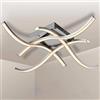BAKAJI Lampadario Plafoniera LED Struttura Incrocio in Metallo Satinato Luce 1200Lm Bianco Caldo 3000K 15W Risparmio Energetico Lampada Soffitto Design Moderno (Design Intreccio)