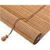 Roller blind Tenda Avvolgibile Bamboo,Naturale/Traspirante/Parasole Tende a Rullo in Bambù,Veneziana per Finestre,Cortina di Bambù,Tenda a Pacchetto per Interni,Esterni,Cucina,Patio (120x260cm/47x102in)
