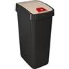 keeeper Cestino Premium con Coperchio Basculante, Soft Touch, 45 L, Magne, Grigio Grafite