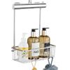 GERUIKE Mensola Doccia da Appendere - Portaoggetti da Appendere per Bagni Compatti Accessori Bagno Acciaio Inox Argento Cromato - Porta Shampoo Cestino Doccia da Appendere al Rubinetto per Box Doccia