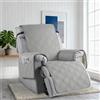 Yunlaishaocer Copripoltrona 1 Posto Relax Reclinabile Impermeabile con Tasche,Antigraffio, Antimacchia, Antiscivolo, Materiali Spazzolati con Elastico Regolabile per Poltrone Elettriche e Sedie a Sdraio (Grigio)