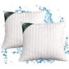 EVERGREENWEB MATERASSI & BEDS Evergreenweb - Cuscini Letto Coppia 50x50 alti 15cm 2 Guanciali lavabili in Lavatrice a 30° Guanciali Cervicali Ortopedici per Dolori Cervicali Cuscini Arredo Divano Decorativi Imbottitura 100% Fiocco