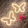 Ulalaza 2 pezzi di luce al neon a LED Insegne al neon a farfalla Luci notturne per la casa per la camera da letto dei bambini Lampade decorative Arte della parete Regalo di compleanno di Natale romantico