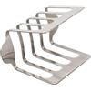Generic Griglia per toast in acciaio inossidabile e supporto per fette di pane, vassoio per friggitrice ad aria da banco, base stabile, supporto per pane da tavolo per servire la cucina, argento 12,4 x 6 x 6