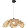 MyLjp Lampada A Sospensione In Stile Retrò Lampadario Intrecciato In Rattan E27 | Regolabile In Altezza Lumine Sospensione Colore Grano Luci A Sospensione Decorative Per Camera Da Letto Sala Da Pranzo(50cm)