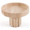 MARBLORE Vassoio in marmo con gambe da 10,2 cm, in travertino, rotondo, neutro, decorativo, per cucina, bagno e soggiorno, sapone, profumo e portacandele