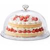 Ballon C'Art Caramel Coperchio Copritorta con Alzatina Ø30 cm Tondo o 20,5cm Quadrato - con Pomello, Alzata per Dolci, Torte e Crostate, Muffin e Confetti (Trasparente)