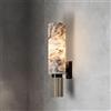 HSLJ1 Lampada da parete moderna in marmo alabastro, applique da corridoio con base in ottone, lampada da parete in pietra naturale per camera da letto, scale, ristorante, soggiorno, ingresso (luce cal
