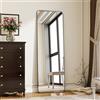 Koonmi Specchio a figura intera 40 x 150 cm - Semplice ed elegante specchio da terra a figura intera con cornice stretta, angoli arrotondati, vetro temperato antirottura per stare in piedi, appendere