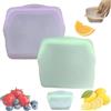 AngloCrate Everbag - Sacchetti in silicone per alimenti, riutilizzabili, a prova di perdite, per congelatore, resistenti agli odori e alle alte temperature (viola + verde, 1000 ml)