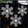 COM-FOUR® 3x Grandi pendenti decorativi fiocchi di neve | Pendenti trasparenti a forma di fiocco di neve da 30 cm - 25,5 cm e 21 cm con cordino - Ganci per albero di Natale e ganci