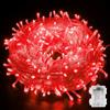 YUANYUYING Luci natalizie a catena, 10M 80LED luci fatate per interni ed esterni, luci a batteria (red)