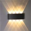 ZIKEY 8W LED Moderna Lampada da Parete, Bianco Caldo 3000K, Applique da Parete Impermeabile IP65, Lampada da parete decorativa, Disponibile all'interno e all'esterno (Nero)
