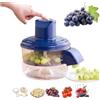 10ELED Sbucciatore Elettrico per Frutta e Verdura, Contenitore Trasparente, Lame in Acciaio Inox, Rilascio con Un Tasto, 20x23 cm