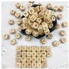 Kojoon Alfabeto di Legno 26 Lettere Perline 12mm 104pc Legno Perline Sciolte per Gioielli Portachiavi Rendendo DIY Collana Bracciale