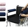 SPRING SEAON Copribraccioli per sedia a rotelle, confezione da 2 copribraccioli per sedia da ufficio, morbidi cuscinetti in memory foam, traspiranti, lavabili, per sedia da ufficio e trasporto (blu