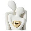 Kinesgsg Coppia di Innamorati Statua, 9cm Statua in Ceramica di Coppia Che si Abbraccia, Soprammobili Moderni, Statuette Decorative Casa, per Regalo Anniversario Matrimonio (S)